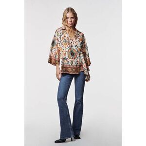 ZARA NWT Multicolored Belted Printed Kaftan XSMALL